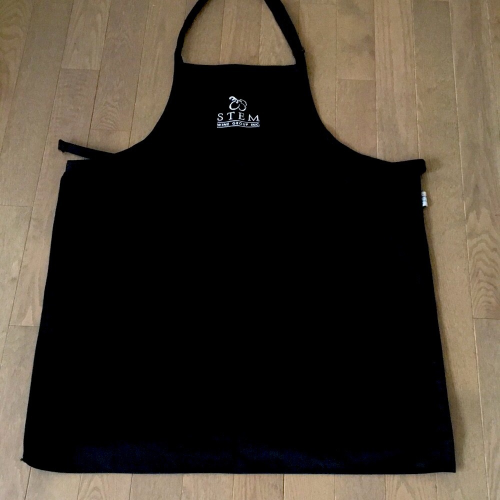 Premium Uniforms Black Chef Bib Apron Adjustable Strap Pockets Stem Wine NWOT